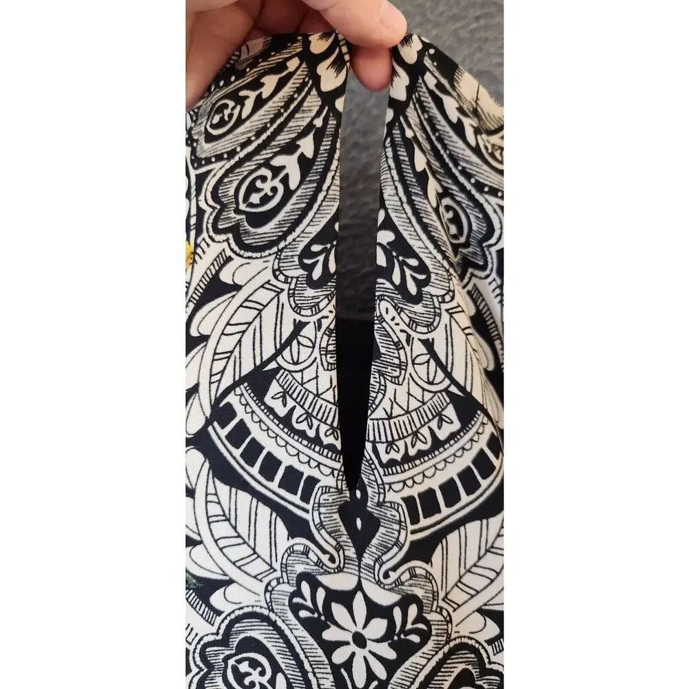 Pink Owl Colorful Paisley Floral Print Cocktail Lined Shift Dress - Size‎ S